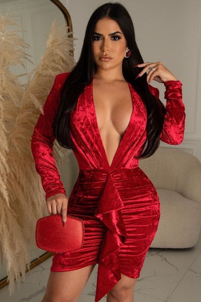 VESTIDO VELVET STAR ROJO