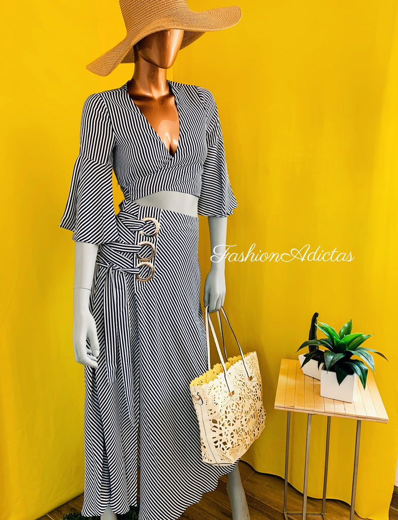SET NAUTICA RAYADO TOP/FALDA