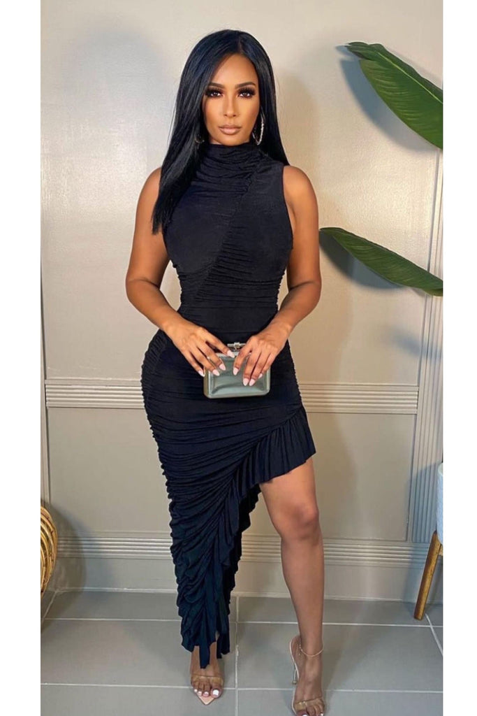 VESTIDO MEGAN IRREGULAR DRAPEADO