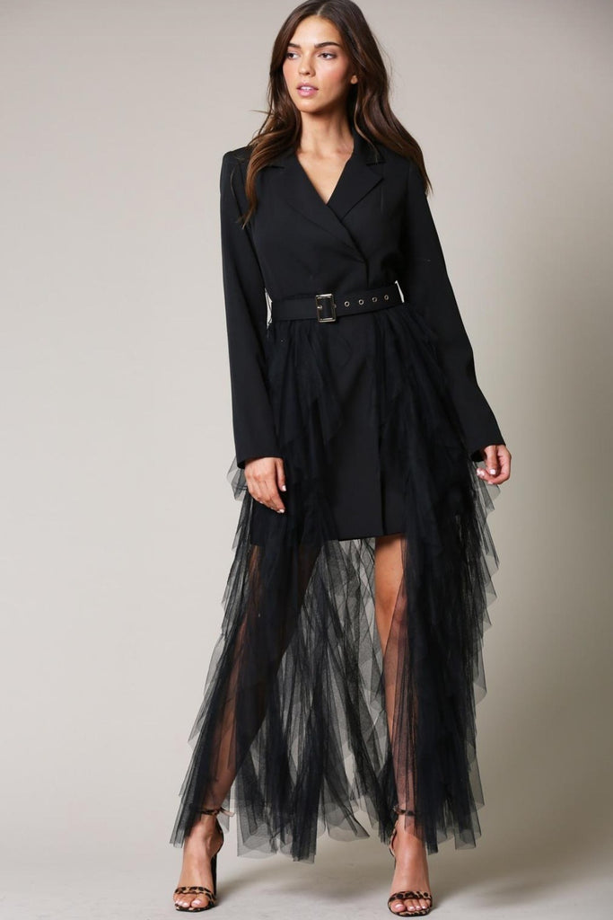MAXI VESTIDO TULLE/SACO NEGRO