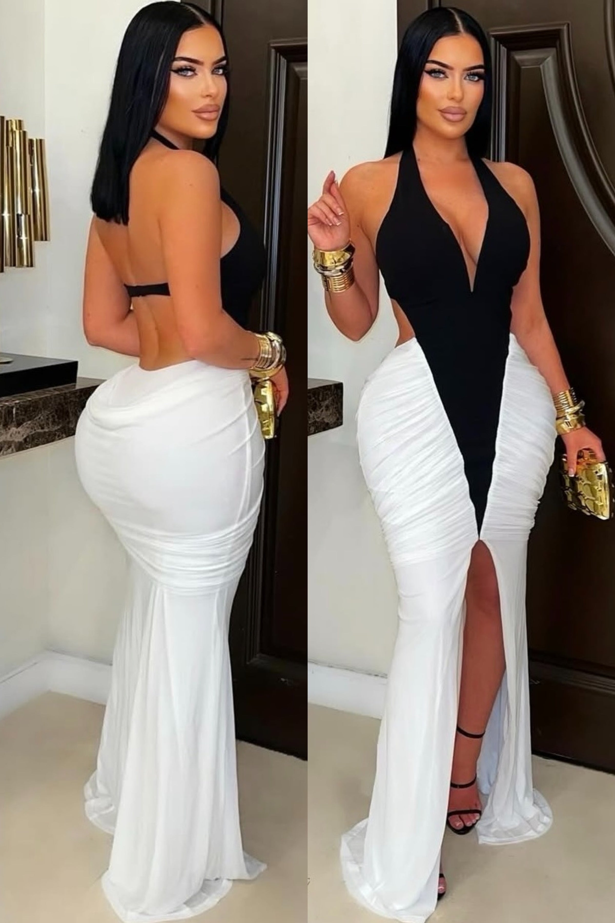 MAXI VESTIDO ARIADNA DRAPEADO SIRENA