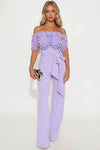 JUMPSUIT LAVANDA RUFLE ENCAJE