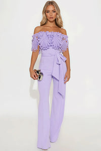 JUMPSUIT LAVANDA RUFLE ENCAJE