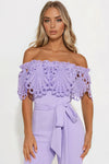 JUMPSUIT LAVANDA RUFLE ENCAJE