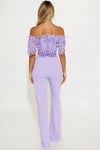 JUMPSUIT LAVANDA RUFLE ENCAJE