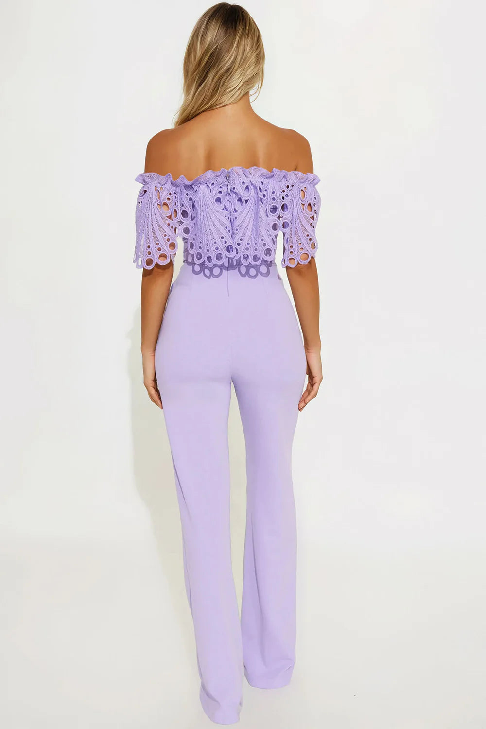 JUMPSUIT LAVANDA RUFLE ENCAJE
