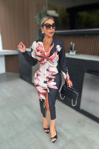 VESTIDO DRAPEADO ORQUIDEA NEGRO