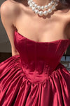 VESTIDO PUFF SATIN ROJO ABULTADO