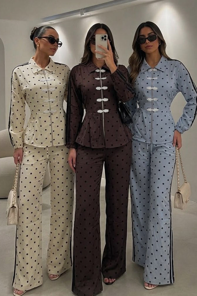 SET PUNTOS CAFE DUPE ADIDAS PEPLUM