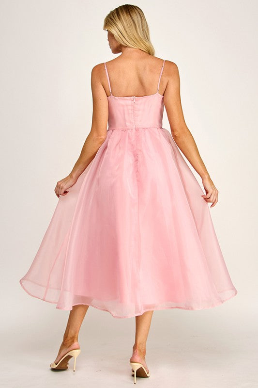 MAXI VESTIDO BABY PINK ORGANZA