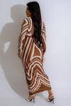 VESTIDO DRAPEADO MOCHA CREAM LINEAS