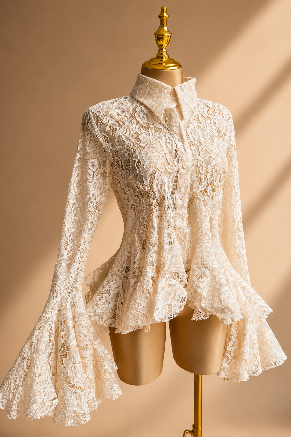 BLUSA ENCAJE VALENTINO BEIGE