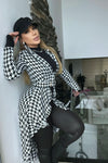GABARDINA IRREGULAR LOLA BLANCO/NEGRO