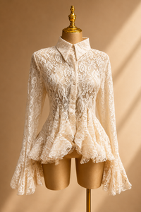 BLUSA ENCAJE VALENTINO BEIGE