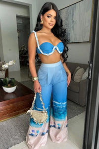 SET CONJUNTO BEACH TOP/PALAZZO MULTICOLOR