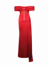 MAXI VESTIDO NORMA  ALTA GAMA SATIN ROJO