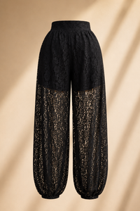 PANTALON BALLON NEGRO ENCAJE