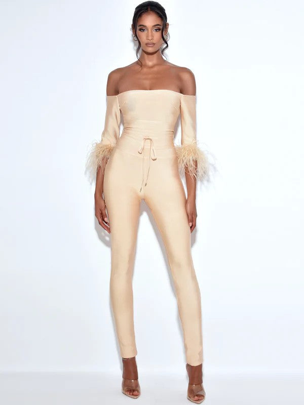 JUMPSUIT BANDAGE QUELLA PLUMAS