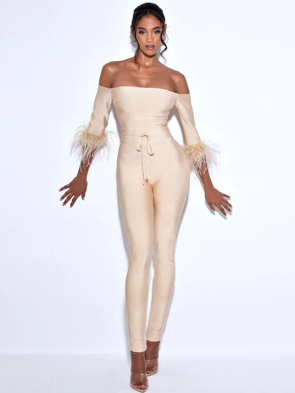 JUMPSUIT BANDAGE QUELLA PLUMAS