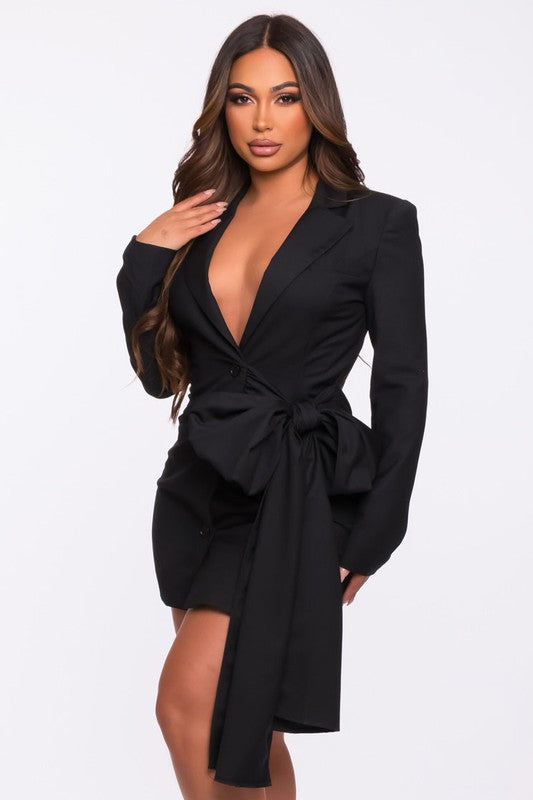 VESTIDO-BLAZZER MOÑO NEGRO