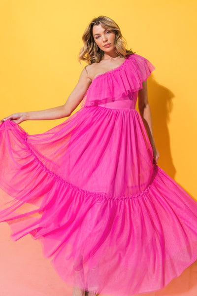 MAXI VESTIDO CANDY PINK TULLE