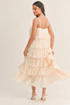 VESTIDO AURA MULTICAPAS PLISADO BEIGE