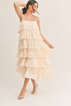 VESTIDO AURA MULTICAPAS PLISADO BEIGE