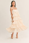VESTIDO AURA MULTICAPAS PLISADO BEIGE