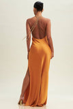 MAXI VESTIDO SAMADHI SATIN MOSTAZA