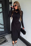 VESTIDO TANIA  NEGRO MOÑO