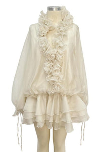 VESTIDO VOLANTES GYPSY CREMA