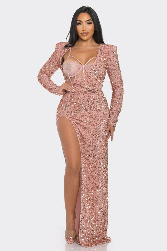 Outfit Vestido Lentejuelas Rosa Vestido Lentejuelas Vestidos