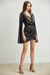 VESTIDO MAYUMI COLLARES SATIN NEGRO