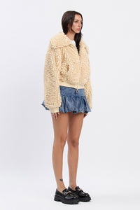 CHAMARRA BEIGE CIERRE