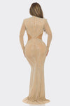 MAXI VESTIDO NIGHT IN PARIS  NUDE CRISTALES