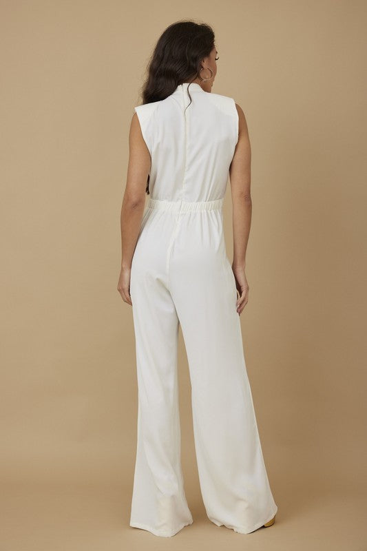 JUMPSUIT PALAZZO LINEA BLANCO/NEGRO