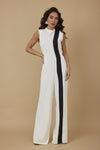 JUMPSUIT PALAZZO LINEA BLANCO/NEGRO