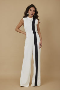 JUMPSUIT PALAZZO LINEA BLANCO/NEGRO
