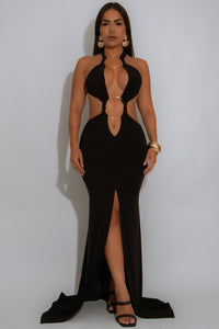 MAXI VESTIDO SEDUCCION  NEGRO