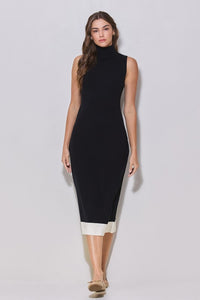 VESTIDO ABY TEJIDO NEGRO BLANCO