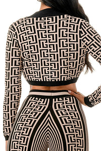 SET 3 PIEZAS TRAMA NUDE/NEGRO