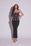 VESTIDO ENTALLADO NEGRO CRISTALES