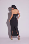 VESTIDO ENTALLADO NEGRO CRISTALES