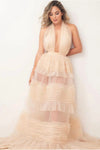 MAXI VESTIDO MARILYN TULLE  NUDE