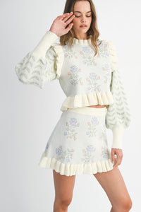 SET CONJUNTO GARDEN SUETER FALDA