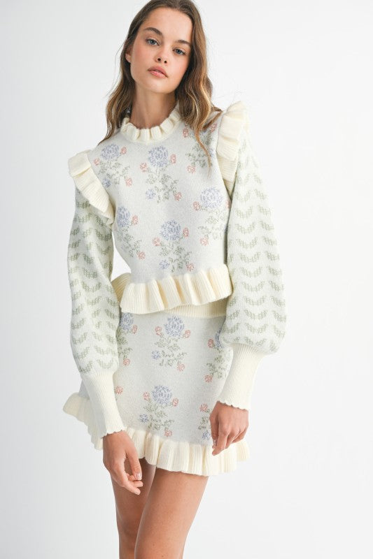SET CONJUNTO GARDEN SUETER FALDA