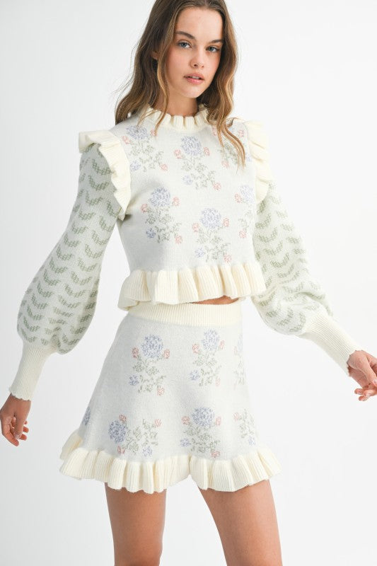SET CONJUNTO GARDEN SUETER FALDA