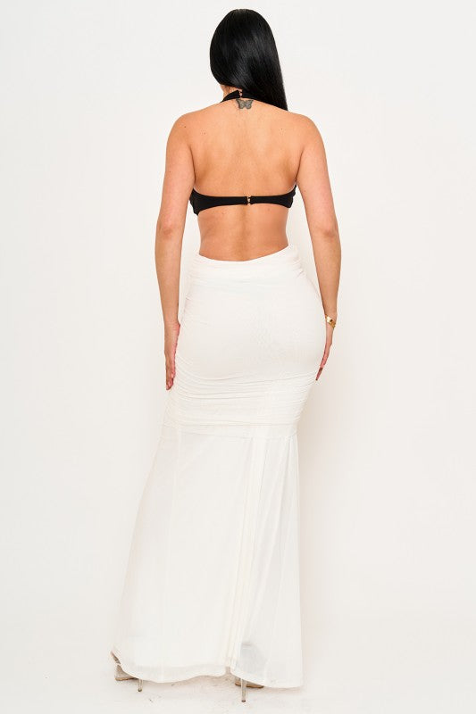 MAXI VESTIDO ARIADNA DRAPEADO SIRENA