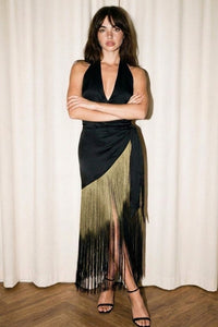 VESTIDO BARBILLAS DEGRADADAS NEGRO