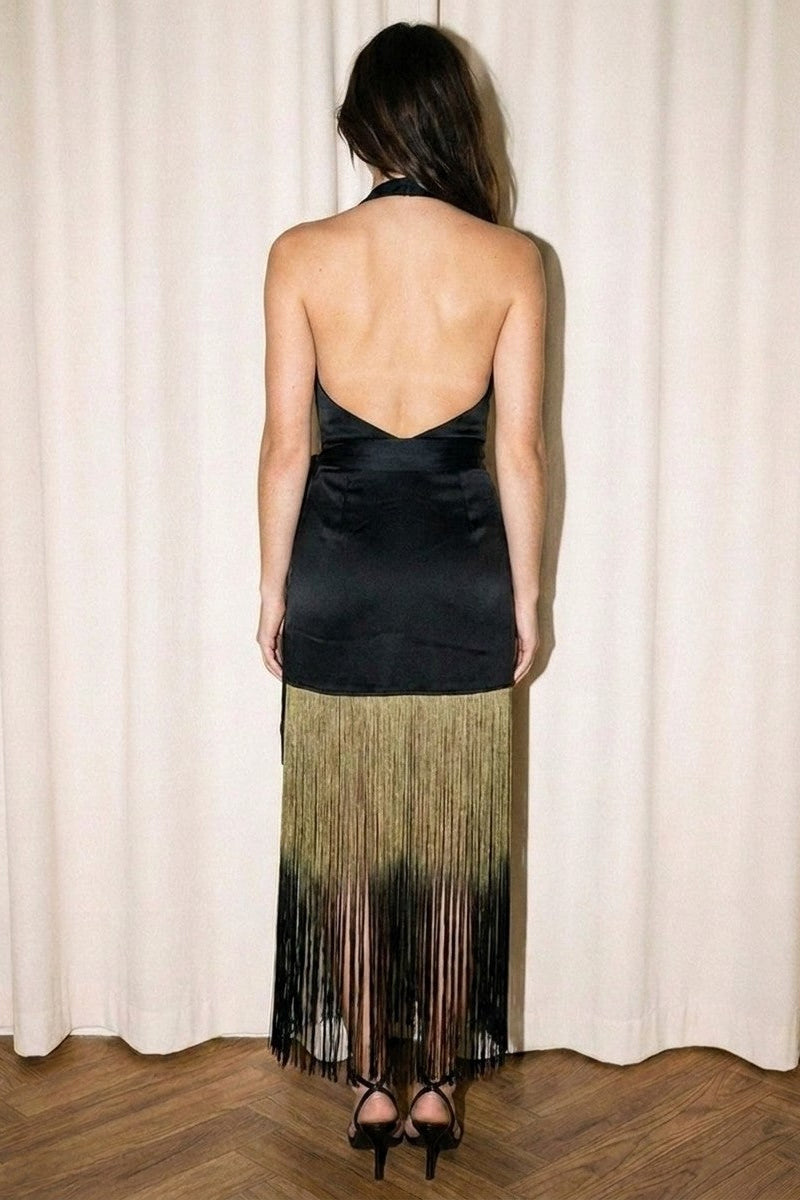 VESTIDO BARBILLAS DEGRADADAS NEGRO